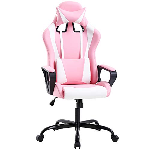 Product Cover Gaming Chair Office Chair Desk Chair Ergonomic Executive Swivel Rolling Computer Chair with Lumbar Support, Pink