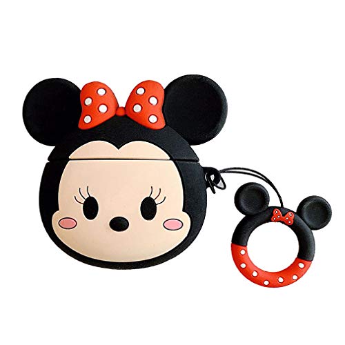 Product Cover Airpods Case, 3D Cute Cartoon Airpods Cover Minnie Mouse Soft Silicone Rechargeable Headphone Cases,AirPods Case Protective Silicone Cover and Skin for Apple Airpods 1/2 Charging Case (Minine)