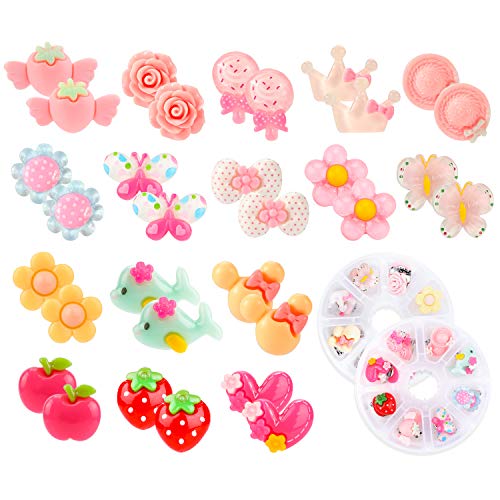 Product Cover Hifot 16 Pairs Clip on Earrings Girls, No Pierced Design Earrings Dress up Pretend Princess Play Jewelry Accessories for Kids