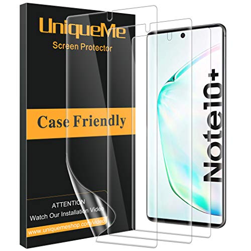 Product Cover [3 Pack] UniqueMe Screen Protector Compatible with Samsung Galaxy Note 10 Plus/Samsung Galaxy Note 10+ / Note 10 Plus 5G,[Fingerprint Available] TPU Film