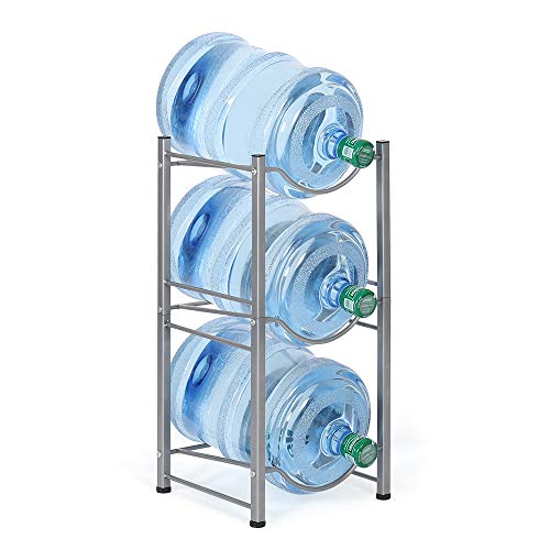 Product Cover 3-Tier Water Bottle Holder Cooler Jug Rack, 5 Gallon Water Bottle Storage Rack Detachable Heavy Duty Chrome Water Bottle Cabby Rack Caddy Carrier with Holder