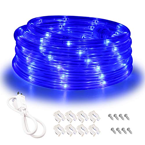 Product Cover Areful Blue LED Lights, 16ft Rope Lights, Connectable and Flexible Blue Strip Lighting, High Brightness 3528 LEDs with Clear PVC Jacket, Waterproof Weatherproof for Indoor Outdoor Use