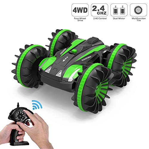 Product Cover Tuptoel Rc Car, Water&Land 2 in 1 Remote Control Car Waterproof RC Truck 2.4Ghz 4WD Off Road Tank 360° Spins & Flips Beach Street Stunt Car, Gifts Toys for Boys
