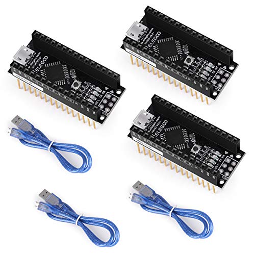 Product Cover ELEGOO Upgraded Nano V3.0 Plus for Arduino Projects, Nano Board HT42B534-1 /ATmega328P with USB Cable, Compatible with Nano V3.0 x 3 with Cable(Arduino-Compatible)