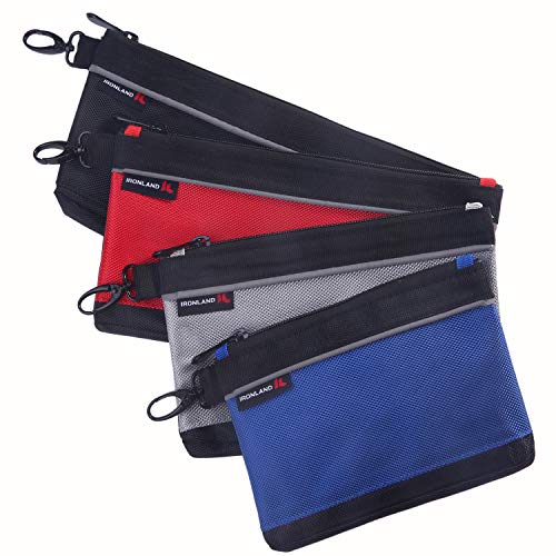 Product Cover Utility Bag, Zipper Tool Bags Waterproof Heavy Duty in Blue, Grey, Red, Black, 7.5/9/10/12-inches, 1680D, 4 Pieces Tool Bags, ZIP-ZPS-002