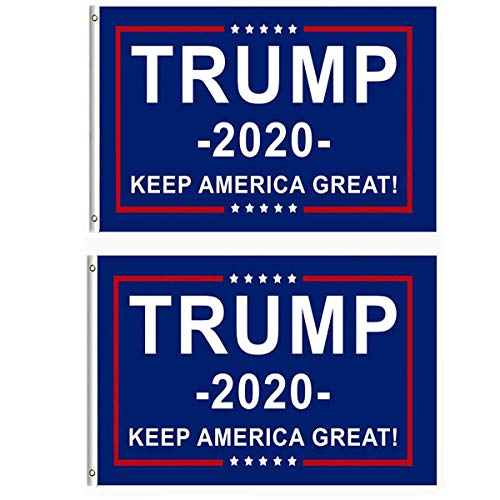 Product Cover Berkshiled 2 Pieces President Donald Trump Flag 2020 Keep America Great Flag 3x5 Feet with Grommets