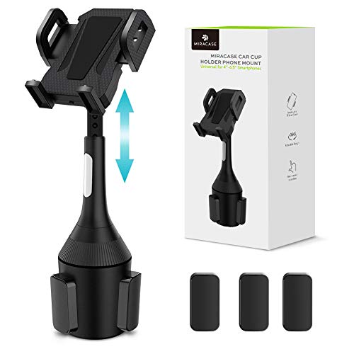 Product Cover Car Cup Holder Phone Mount Upgraded Miracase Adjustable Universal Cup Holder Cradle Car Mount for Cell Phone Compatible with iPhone Xs XS Max XR X 8 8plus 7 7 Plus Samsung Galaxy S9 S8 S7（Black）