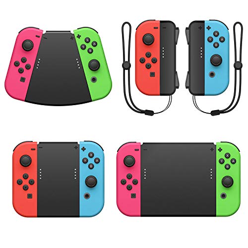 Product Cover Game Handle Connector for Nintendo Switch Joy-Con, 5-in-1 Gamepad Handle with Wrist Strap for NS Switch Grip