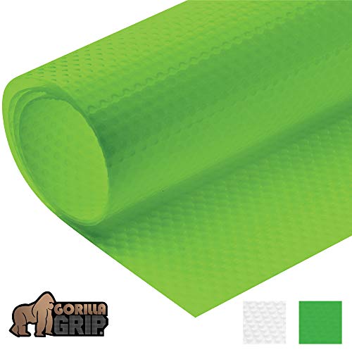 Product Cover Gorilla Grip Premium Antibacterial Refrigerator Shelf Liner, Non Adhesive Roll, 59 Inch x 17.7 Inches, Durable Fridge Liner Mat, Kitchen Fridge Mat Pad for Fruit and Vegetable Drawers, Fridges, Green
