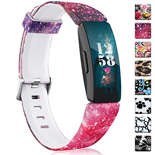 Product Cover Maledan Bands Compatible with Fitbit Inspire HR and Inspire, Fadeless Pattern Printed Strap for Inspire HR/Inspire/Ace 2, Starry Night, Small