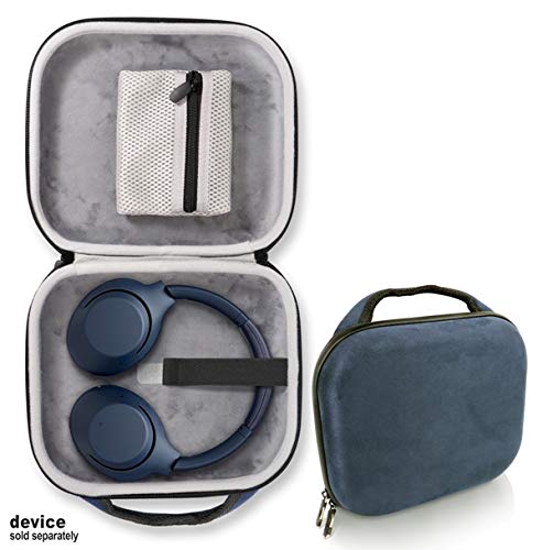 Product Cover Blue Headphone Case for Sony WH-XB900N Wireless Noise Canceling Extra Bass Headphones, CH700N, XB950N1, Feature Skin line Surface with Matching Color, Meh Pocket, Handle, Secure Strap