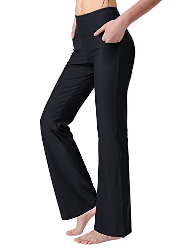 Product Cover Zeronic Women's Bootleg Yoga Pants with Pockets Long Bootcut Workout Running Pants Tummy Control Pockets Work Pants for Women