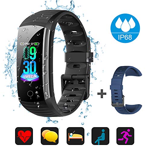 Product Cover Fitness Tracker Activity Tracker Watch, Waterproof Activity Tracker Smart Watch Remote Photography Heart Rate Blood Pressure Blood Oxygen Monitor Step Calorie Counter Pedometer for Women Men Kids