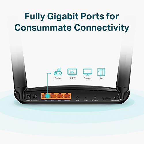 Product Cover TP-LINK Archer MR600 AC1200 4G Cat6 SIM Slot Unlocked (Compatible with 4G/3G Network, No Configuration Required, Support Guest Network and Parental Control) Wi-Fi Dual Band Router