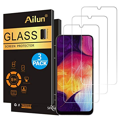 Product Cover Ailun Screen Protector for Samsung Galaxy A50 A30 2019 Tempered Glass Screen Protector 3Pack 9H Hardness 2.5D Edge Ultra Clear Anti Scratch Case Friendly