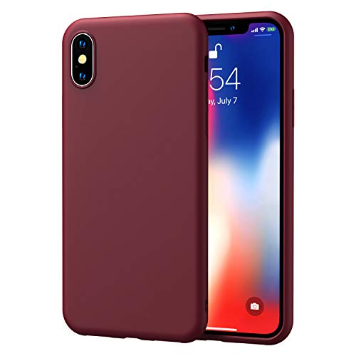 Product Cover YYXIAGN Silicone iPhone Xs Max Ultra Slim Thin Glossy Soft TPU Rubber Gel Soft Phone Case Cover Compatible iPhone Xs Max(Burgundy)