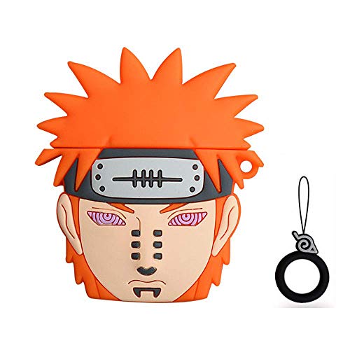 Product Cover Airpods Case, 3D Cute Cartoon Naruto Pain Airpods Cover Soft Silicone Rechargeable Headphone Cases,Shockproof Protective Silicone Cover and Skin for Apple AirPods 1st/2nd Charging Case(Yahiko)