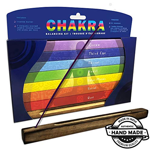 Product Cover Chakra & Luck Premium Incense Sticks | 7 Chakras from Crown to Root | 70 Sticks Set Gift Pack | Perfect Balance Incense for Healing, Yoga, Meditation & Aromatherapy (Variety)