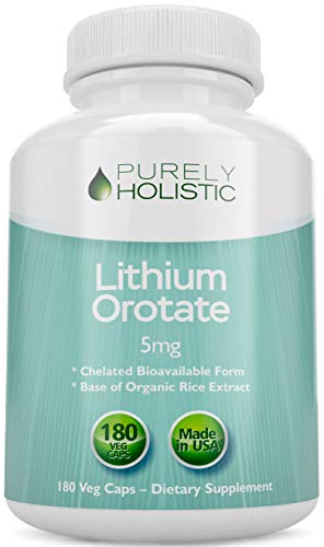 Product Cover Lithium Orotate 5mg, 180 Vegetarian Lithium Capsules, Lithium Supplement Supports Healthy Mood, Behavior, Memory and Wellness