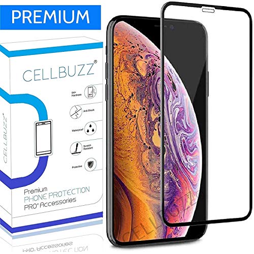 Product Cover CELLBUZZ® Edge To Edge Tempered Glass Screen Protector For Apple iPhone XS Max/iPhone 11 Pro Max With Full Installation Kit And Warranty (Black Color)