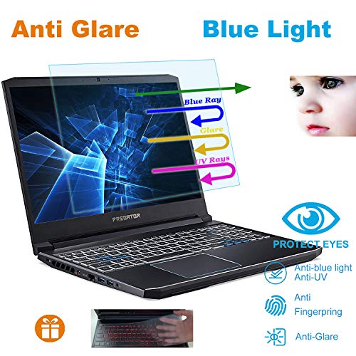 Product Cover Eyes Protection Filter and Keyboard Cover fit 2019 Acer Predator Helios 300 Gaming Laptop PC Model PH315-52-78VL Anti Blue Light Anti Glare Screen Protector, Reduces Eye Strain Help You Sleep Better