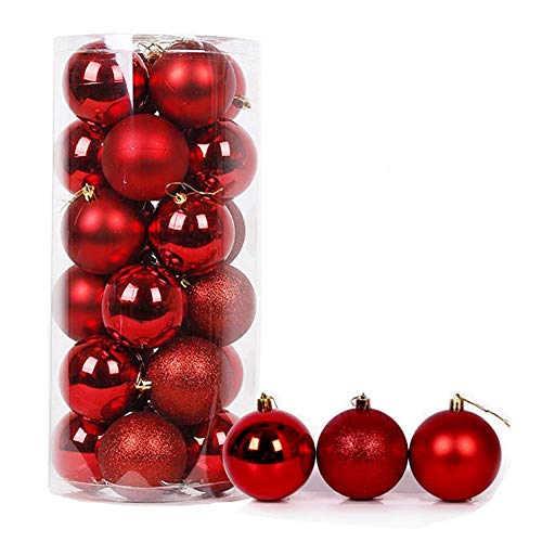 Product Cover CXDY 24ct Christmas Ball Ornaments Shatterproof Christmas Decorations Large Tree Balls for Holiday Wedding Party Decoration, Tree Ornaments Hooks Included 3.15