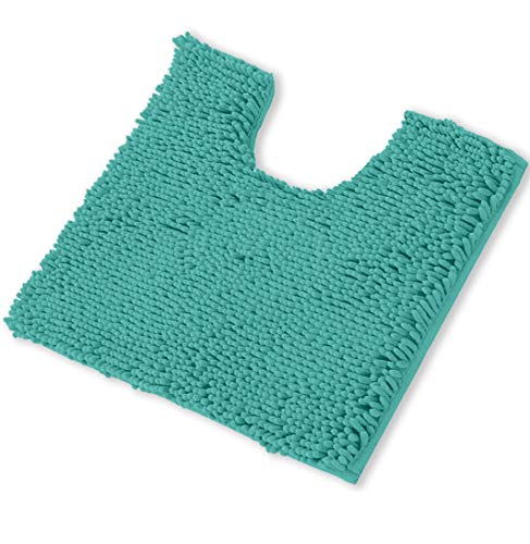 Product Cover LuxUrux Bath Mat, U-Shaped Contoured Rug for Around Toilet, Super Absorbent Shaggy Bath Rug. Machine Wash & Dry (20 x 23, Turquoise)
