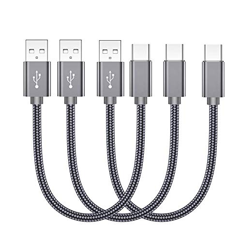 Product Cover Short USB C Cable, VOKOO USB Type C Cable Braided Fast Charger Cable Compatible with Samsung Galaxy Note 9 8,S10 S9 S8 Plus, LG V35 V30 G7,Pixel 3 XL,HTC 11 12, 8 inch/3 Pack