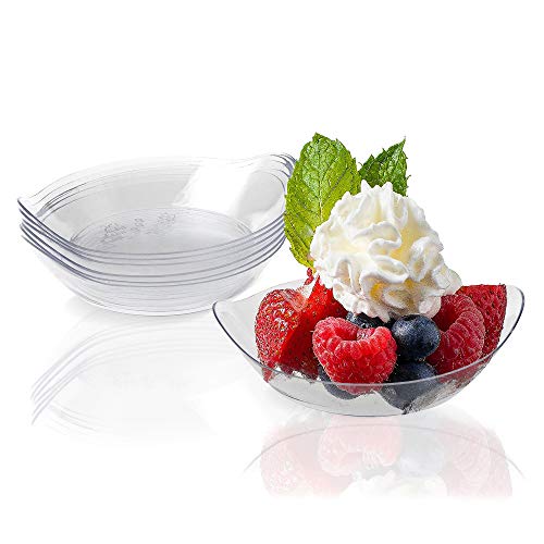 Product Cover Kingrol 200 Ct Mini Dessert Plates, 3-1/8 x 2-5/8 Inches Clear Disposable Plastic Tray