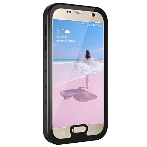 Product Cover meritcase Galaxy S7 Waterproof Case, Shockproof Dustproof Full-Body Rugged Protective Phone Cover with Screen Protector for Samsung Galaxy S7 (2016 Release) - Black/Clear