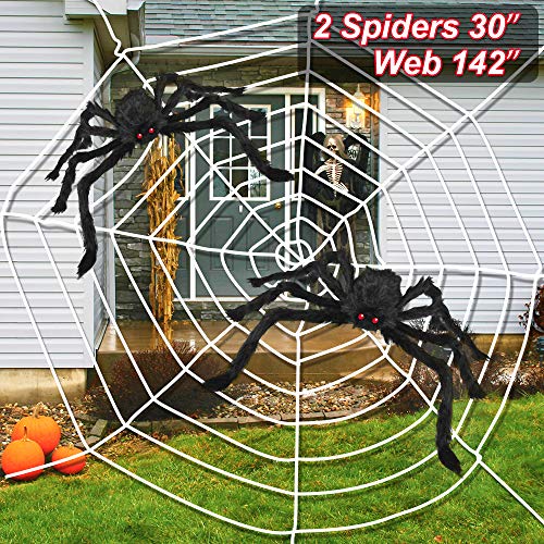 Product Cover LUDILO 3PCS Halloween Spider Web Halloween Spider Decorations 142