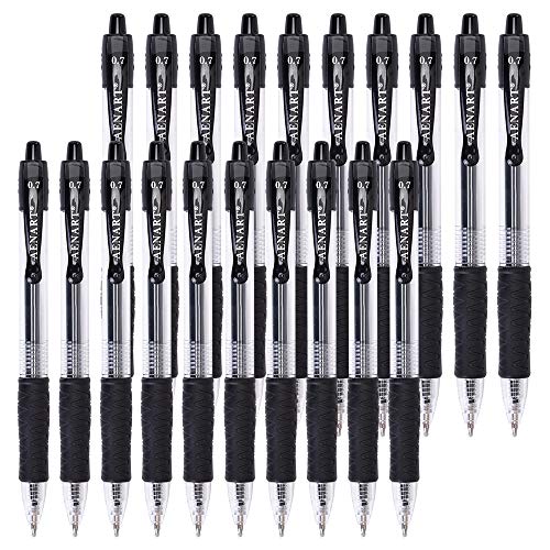 Product Cover Gel Pens, 20 Pack Black Gel Pen Fine Point, Retractable Gel Ink Rollerball Pens with Premium Ink & Comfort Grip for Smooth Writing (0.7mm)