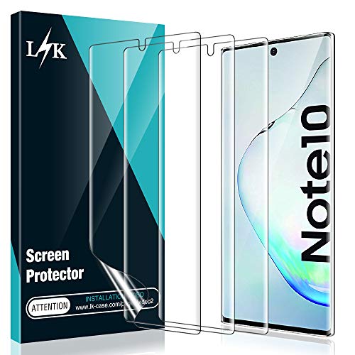 Product Cover [3 Pack] L K Screen Protector for Samsung Galaxy Note 10, [Self Healing] [Full Coverage] [Case Friendly] HD Effect Flexible Film