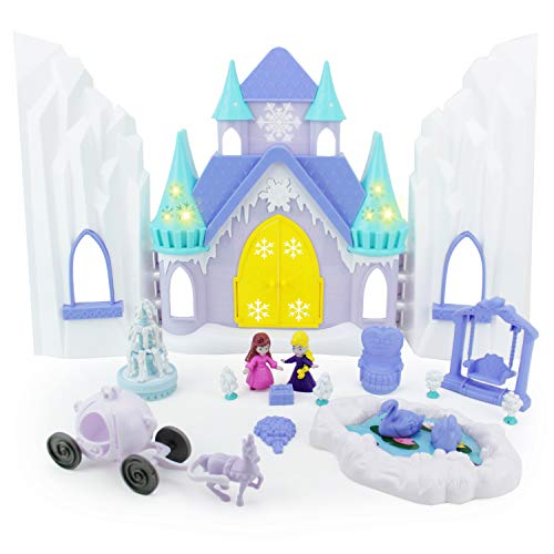 Product Cover Boley Ice Castle Princess Dollhouse - 26 Piece Doll House Toy Playset with Large Light and Sound Castle, Little Princesses, Palace Furniture and Frozen Kingdom Garden for Little Girls