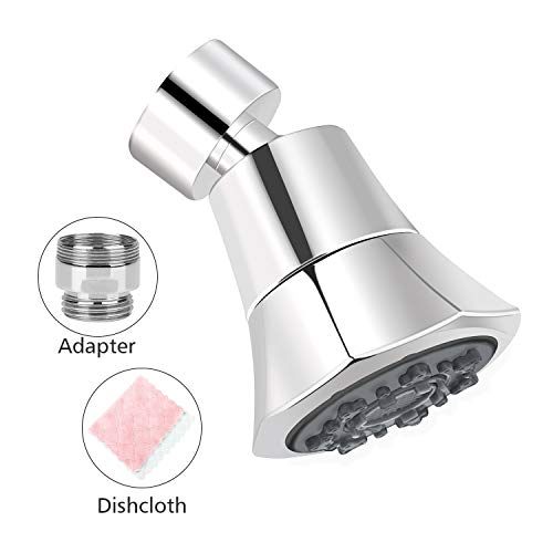 Product Cover 360° Swivel Faucet Aerator, Kitchen Bathroom Sink Faucet Sprayer Attachment, Faucet Nozzle Filter Diffuser + Adapter + Dishcloth