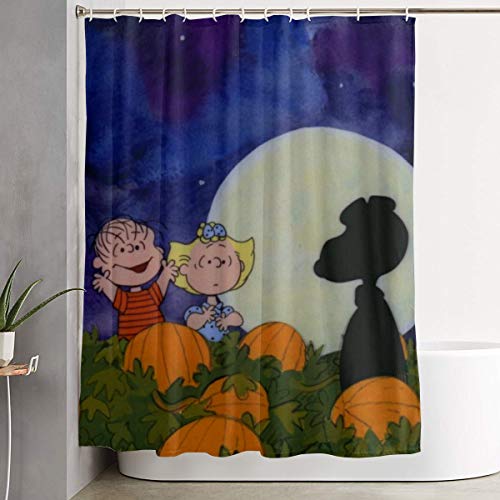 Product Cover Meirdre Stylish Shower Curtain Great Pumpkin Snoopy Printing Waterproof Bathroom Curtain 60 X 72 Inches