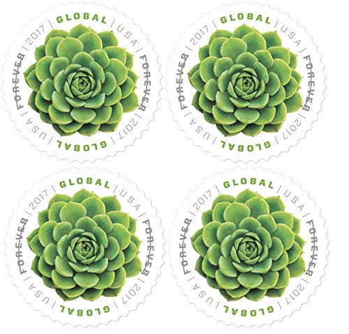 Product Cover Global Green Succulent Forever Stamps Always Good for 1 Oz International First Class Mail - Block of 4 Stamps