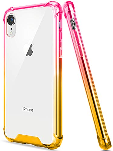 Product Cover Salawat Compatible iPhone Xr Case, Clear iPhone Xr Case Cute Anti Scratch Slim Phone Case Cover Reinforced Corners TPU Bumper Shockproof Protective Case for iPhone Xr 6.1inch 2018 (Pink Gold)