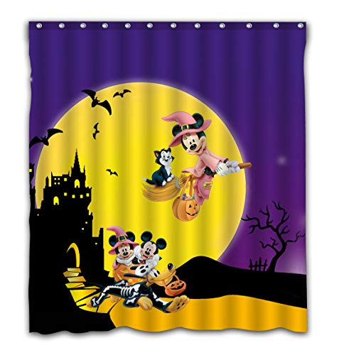 Product Cover NECCI Custom Happy Halloween Full Moon Night Waterproof Fabric Shower Curtain for Home Bathroom Decoration 66x72 Inch