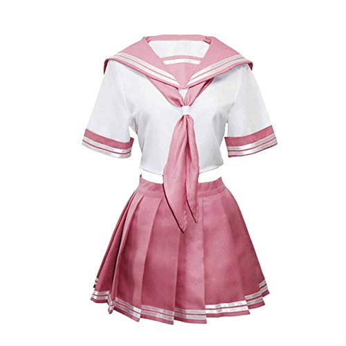Product Cover XCJLW Anime Fate Astolfo Cosplay Costume School Uniform Sailor Dress Outfit (Medium, Pink Costume)
