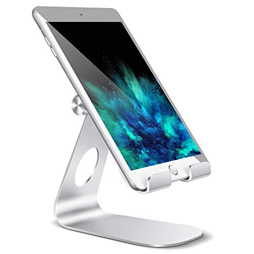 Product Cover Tablet Stand - RYYMX Tablet Holder Stand Adjustable Compatible with iPad Pro 9.7, 10.5, iPad Mini Air 4 3 2, E-Reader, Nexus, Kindle, Fire Tablet (4-13 Inch), iPhone Xs Max XR X 6 7 8 Plus