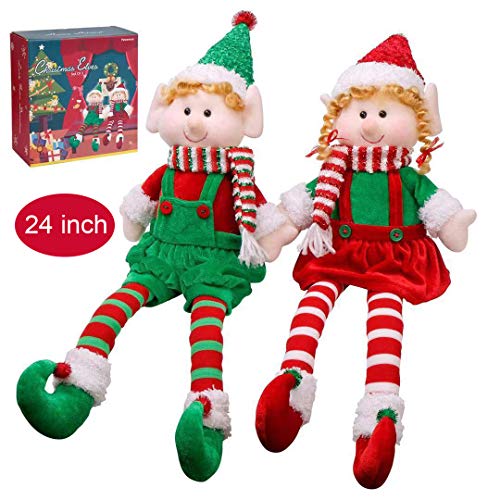 Product Cover Christmas Elves Decorations Dolls Big Plush Figurines Packed in Color Box Yecence 24