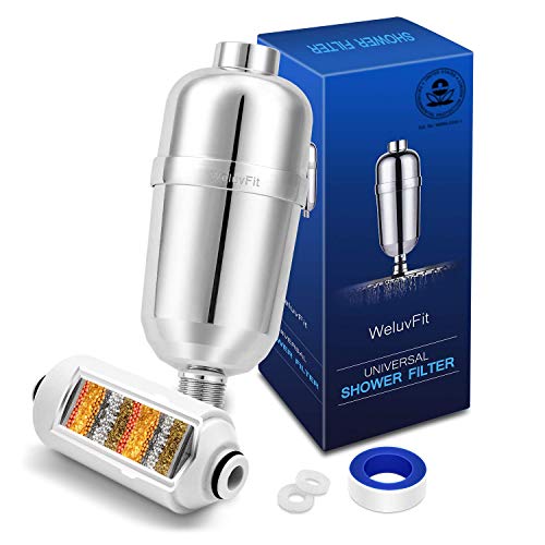 Product Cover Shower Filter Hard Water Softener - Weluvfit 16 Stage High Output Universal Replacement Cartridges with Vitamin C Shower Filter - Removes Chlorine Fluoride Heavy Metals and Other Sediments