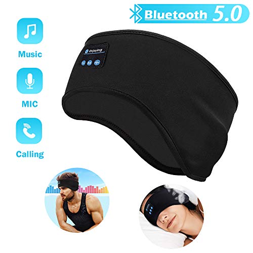 Product Cover Sleep Headphones Bluetooth Headband, Soft Sleeping Bluetooth 5.0 Wireless Music Sport Headbands Eye Mask Long Time Play Sleeping Headsets with Built -in Speakers for Workout, Running, Yoga,Air Travel