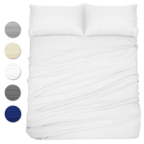 Product Cover Wonwo Bed Sheets Set Queen Size, 4 Piece Microfiber 1800 Bedding Sets, Hotel Luxury Bed Sheets - Hypoallergenic 16