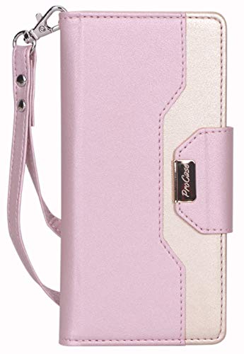 Product Cover ProCase Galaxy Note 10+ Plus/5G Wallet Case, Flip Fold Kickstand Case with Card Holders Mirror, Folding Stand Protective Book Case Cover for Samsung Galaxy Note 10+ Plus/5G (2019 Release) -Pink