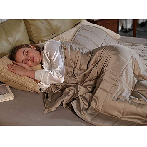 Product Cover ZonLi Cooling Weighted Blanket 20 lbs(80''x87'' Khaki, King Size), Cool Adult Weighted Blanket for Summer, 100% Bamboo Viscose with Glass Beads