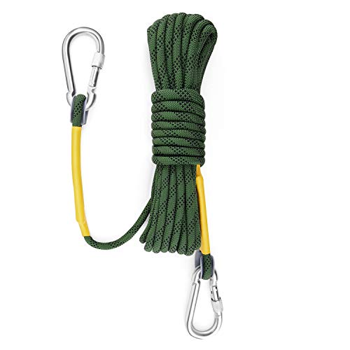 Product Cover Gonex Static Climbing Rope, 8mm Safety High Strength Tree Climbing Rappelling Rope Indoor Gym Outdoor Hiking Magnet Fishing Fire Escape Rope 32ft 64ft 96ft
