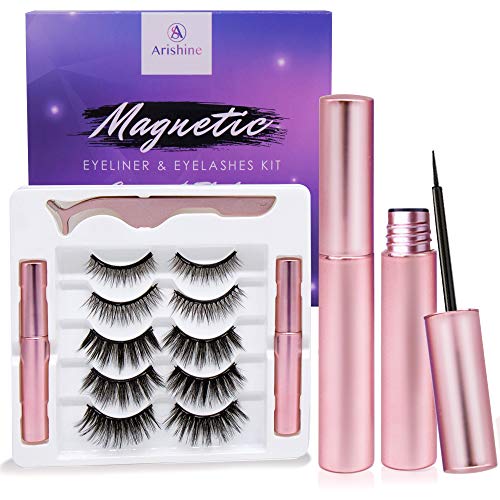 Product Cover Magnetic Eyeliner and Eyelashes Kit, Magnetic Eyeliner for Magnetic Eyelashes Set, With Reusable Lashes [5 Pairs]