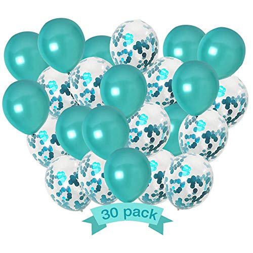 Product Cover Holy Party Teal Turquoise Balloons and Turquoise Confetti Balloons for Party Decorations, Teal Decorations for Birthday - Wedding - Engagement - Graduation - Teal Party Supplies